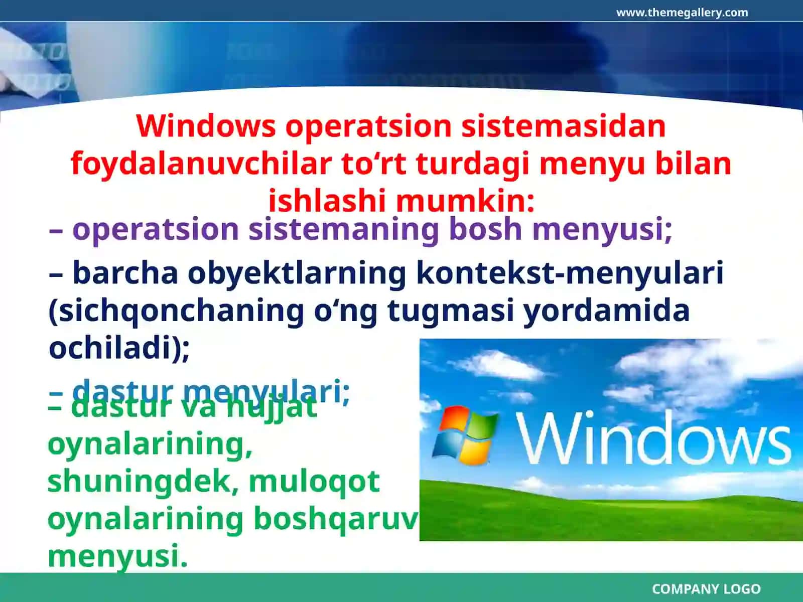 8-sinf Informatika Windows bosh menyusi 3