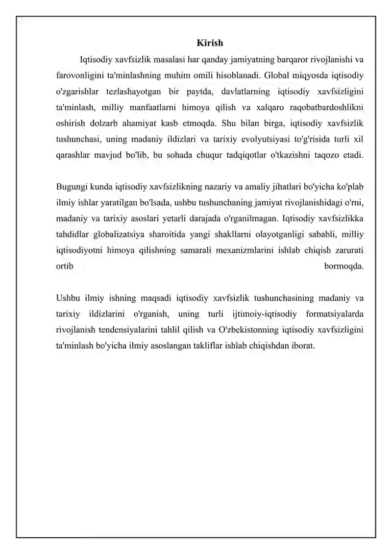 Iqtisodiy xavfsizlikning tarixiy ildizlari va evolyutsiyasi 3