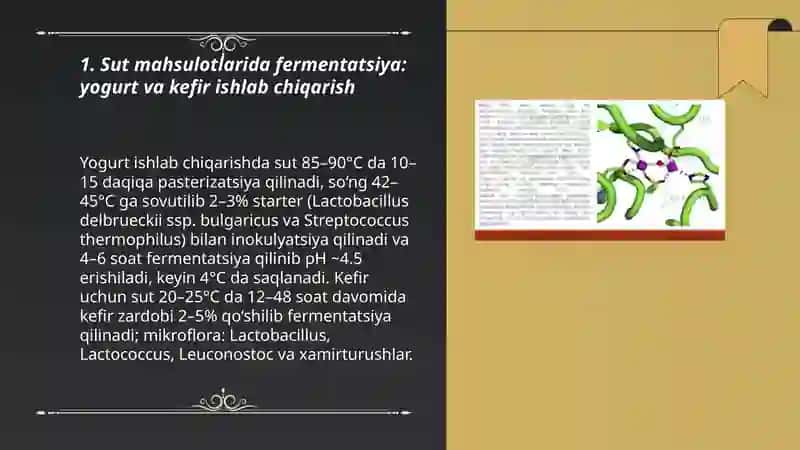 Sut mahsulotlarida fermentatsiya: yogurt va kefir ishlab chiqarish 3