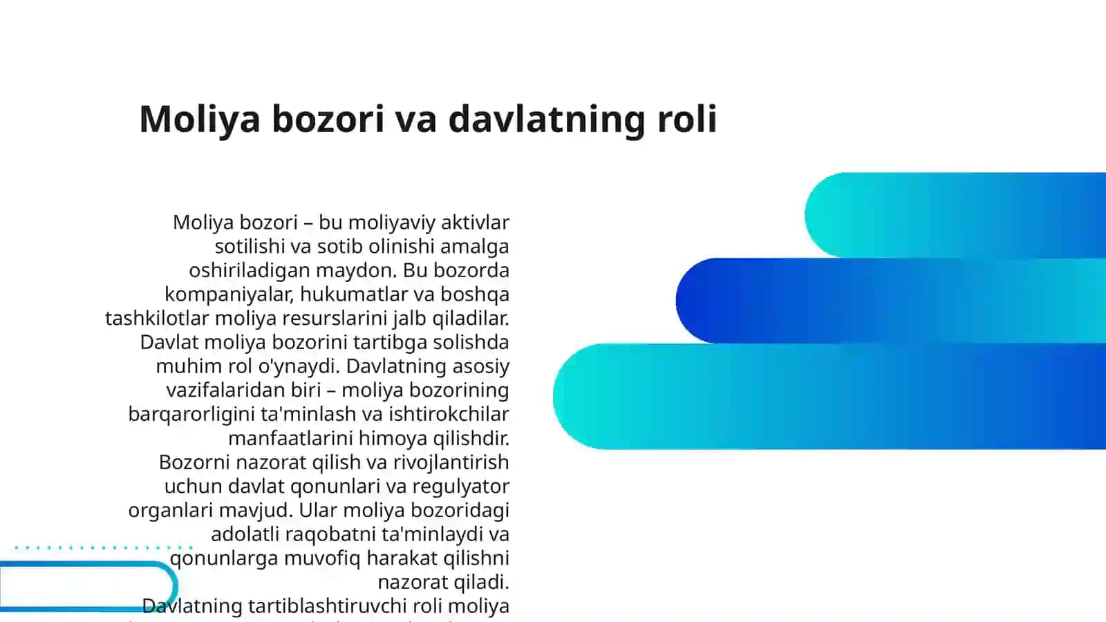 MOLIYA BOZORINI DAVLAT TOMONIDAN TARTIBLASHTIRISH 3