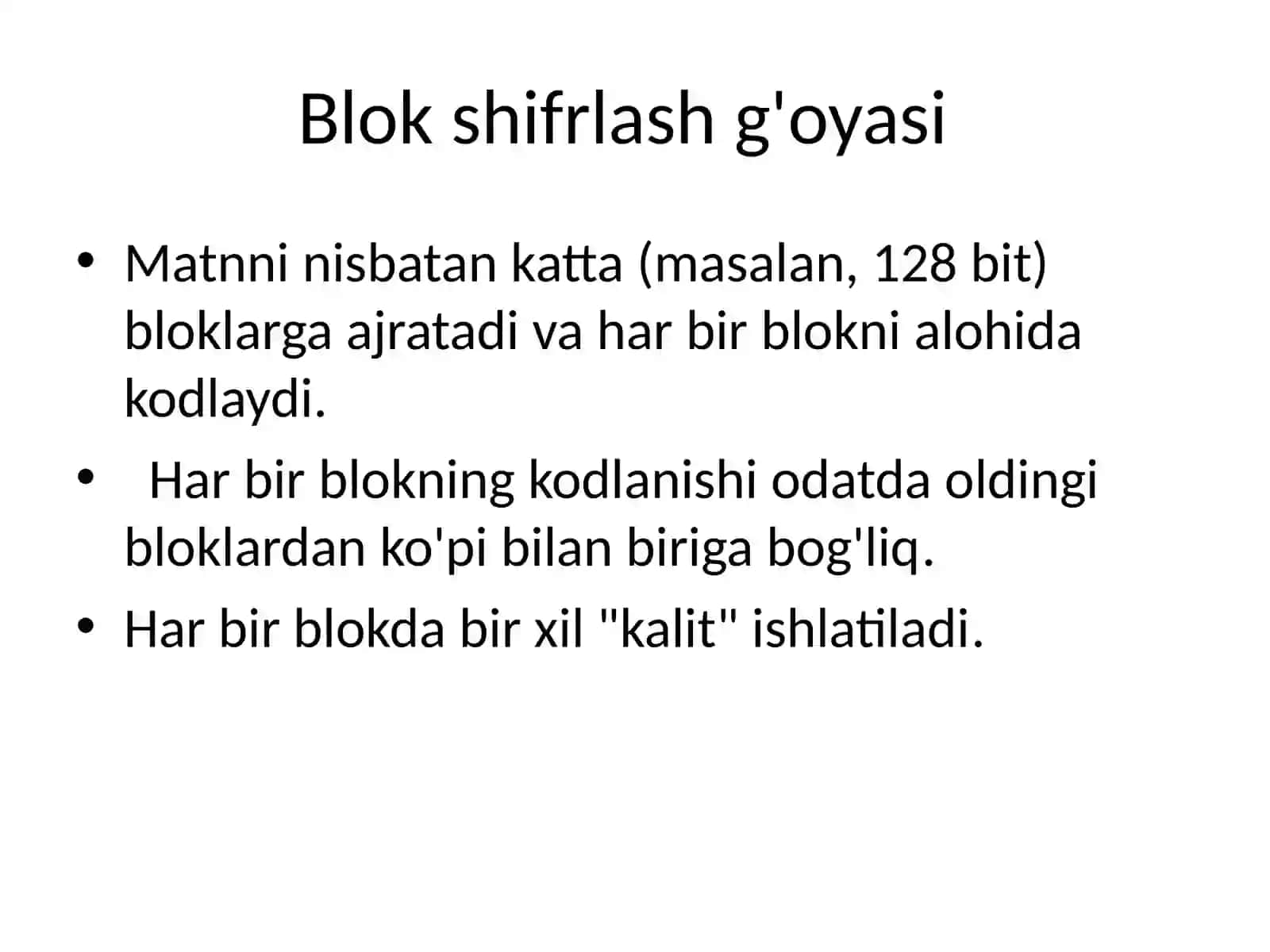 Simmetrik kriptografik algoritmlar 3