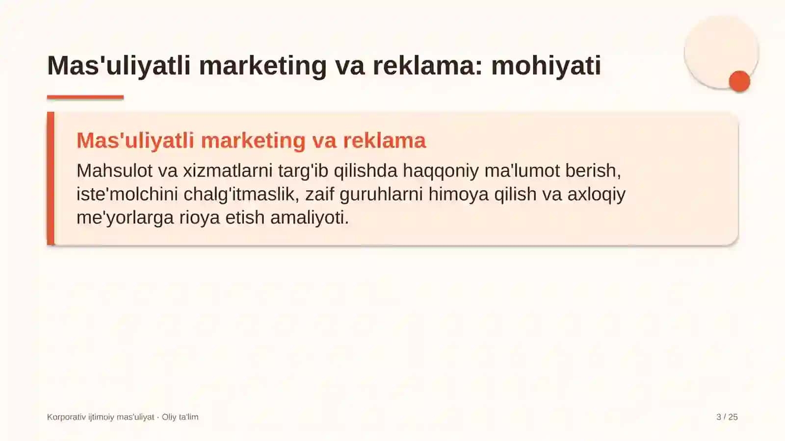 tezkor ovqatlanish shoxobchalarida mas'uliyatli marketing va reklama amaliyoti 6219 3