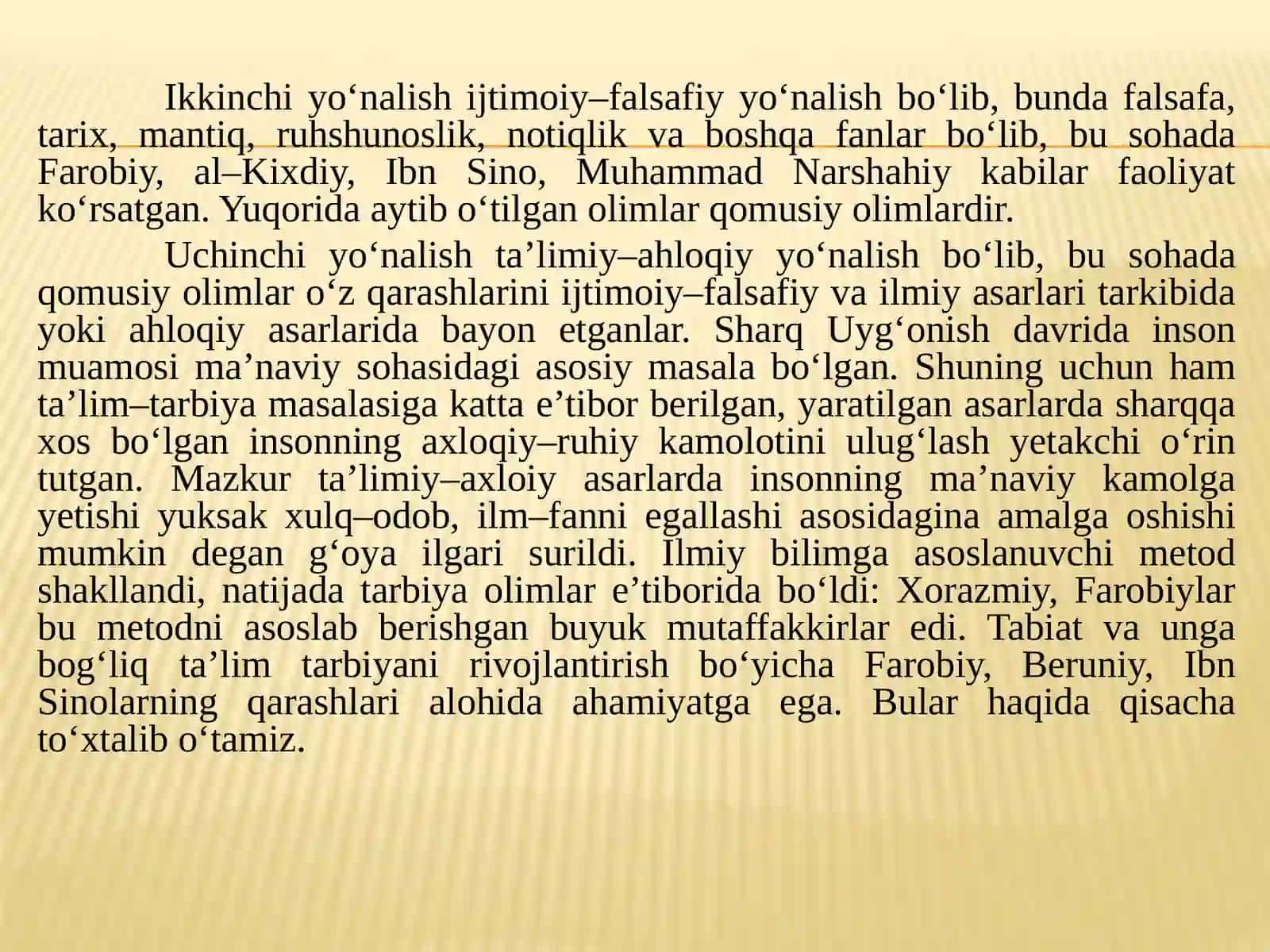 SHARQ UYG‘ONISH DAVRIDA TA’LIM VA TARBIYAMASALALARI 3