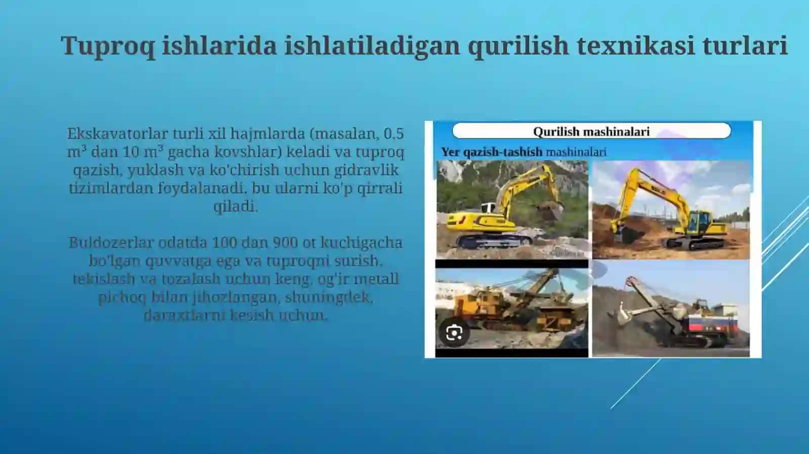 Tuproq ishlarida ishlatiladigan qurilish texnikasi turlari va qo'llanilishi 3