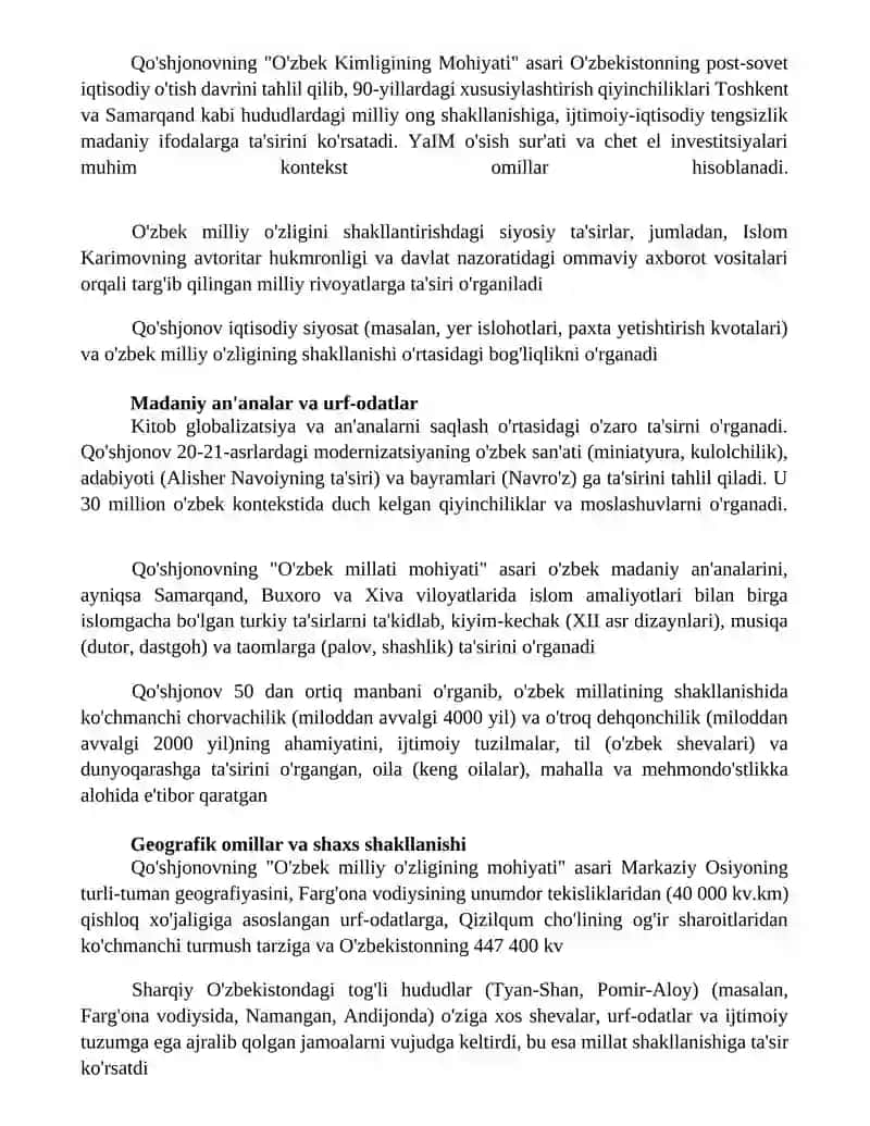 O'zbekning o'zligi 3