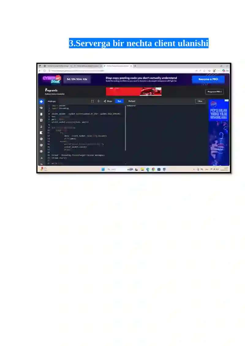 Oddiy Client-Server xabar almashuvi 3