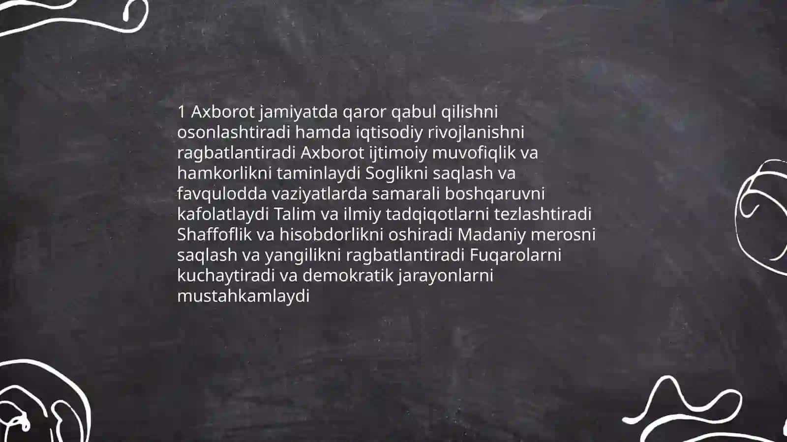 Axborotni jamiyatda tutgan o'rni va ahamiyati 3