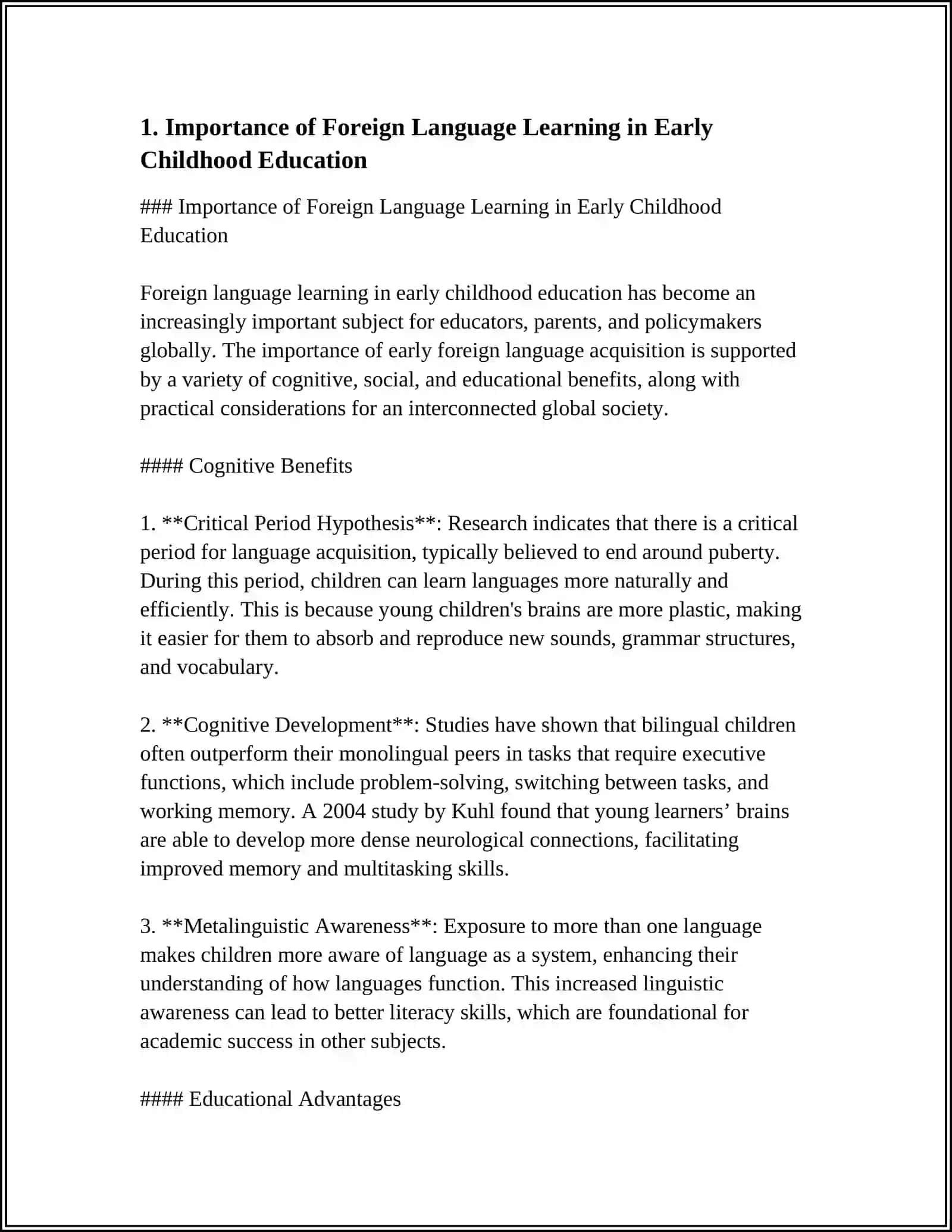EDUCATION AND ROLE OF FOREIGN LANGUAGE 3