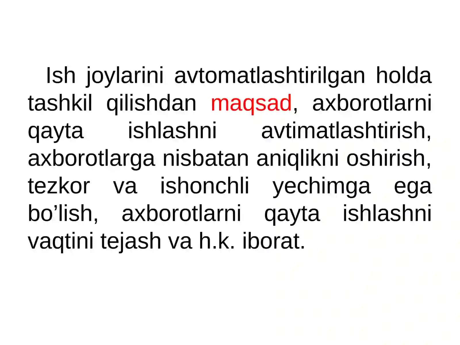 Avtomatlashtirilgan ish joylari (AIJ) va ularning asosiy turlari 3