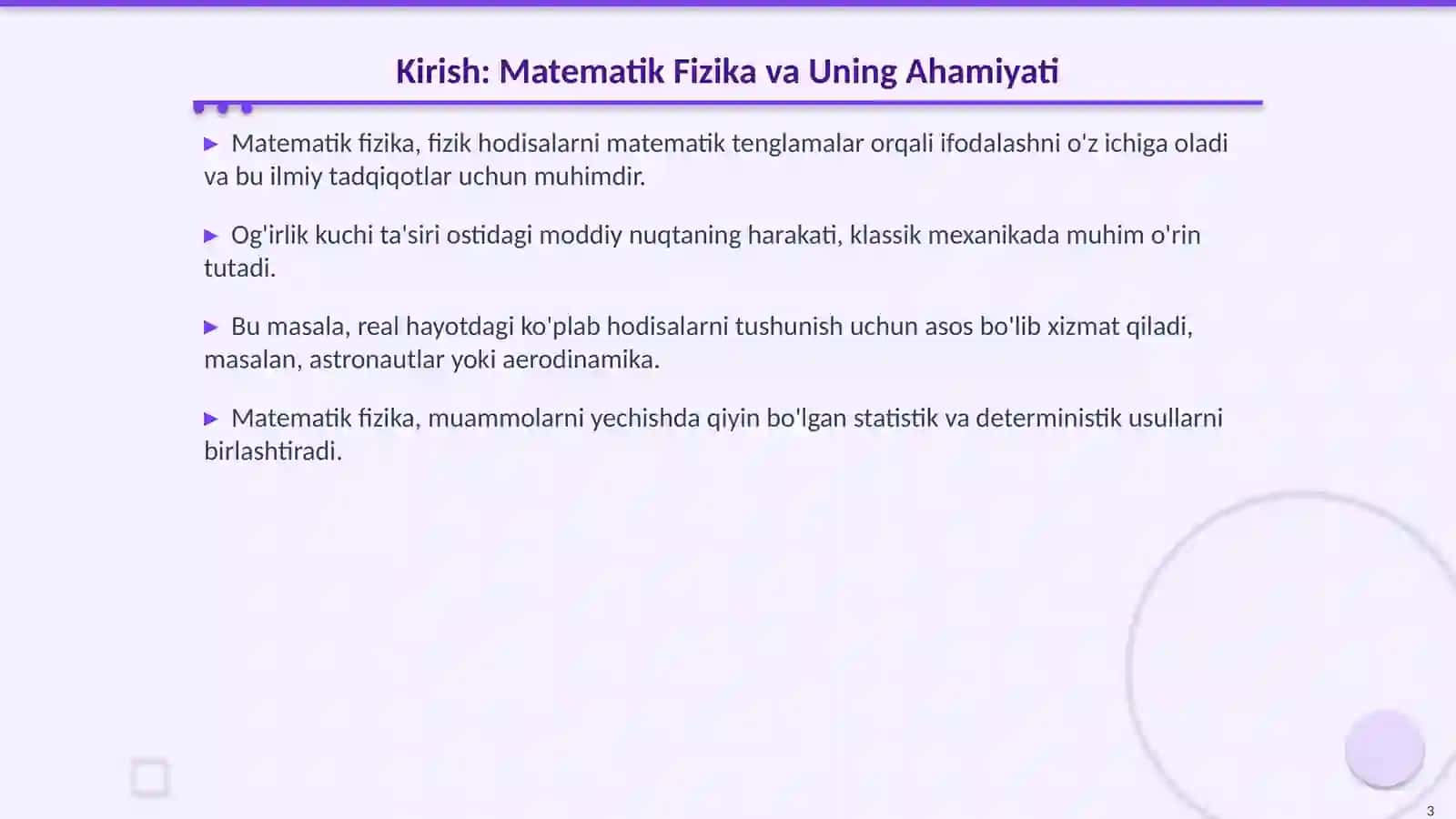 Matematik Fizikaning Asosiy Tenglamalari 3