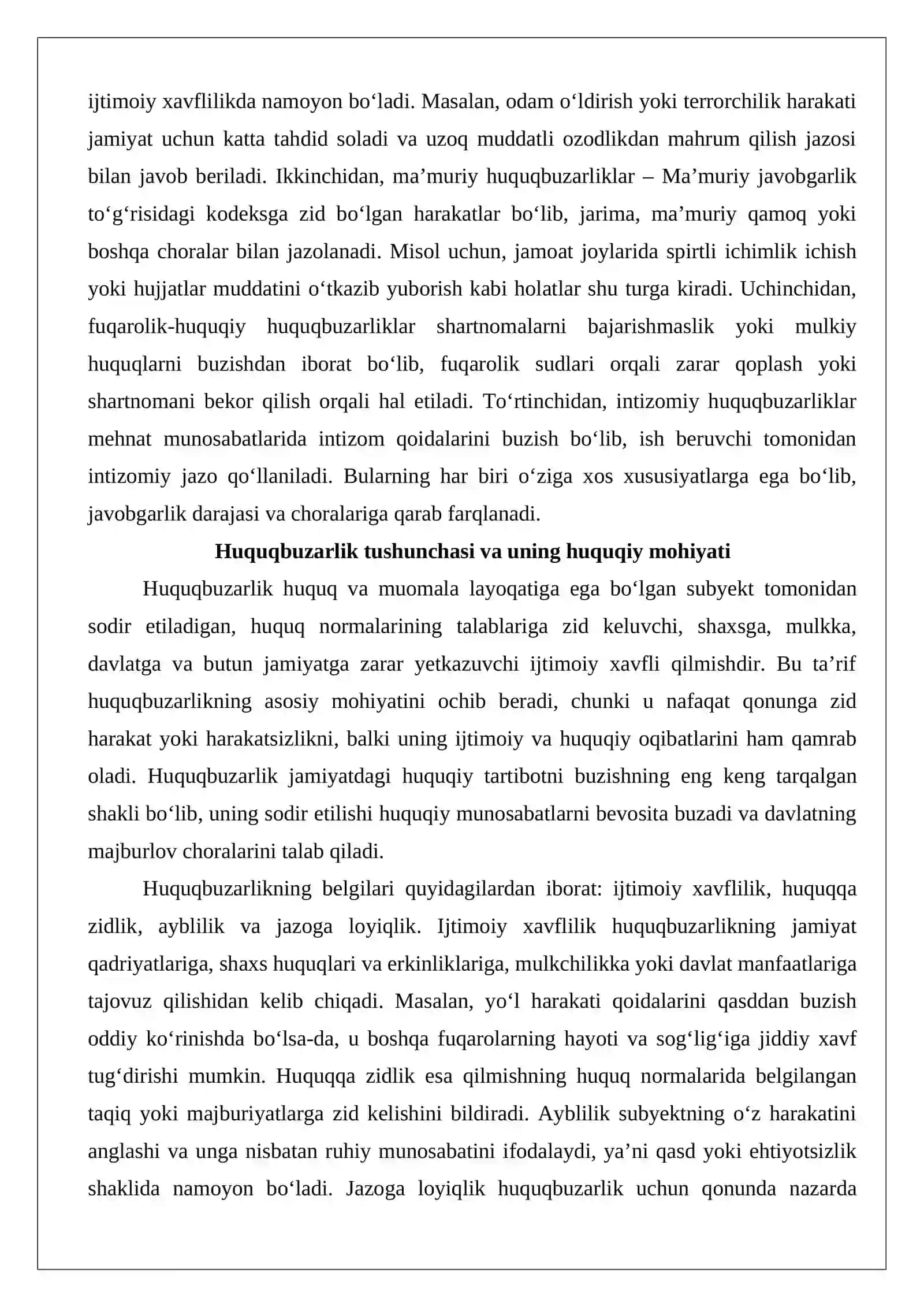 Huquqbuzarlik tushunchasi va turlari 3