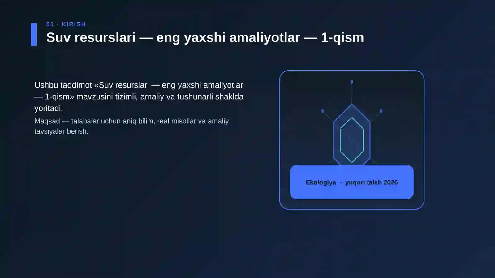 Suv resurslari — eng yaxshi amaliyotlar — 1-qism 3