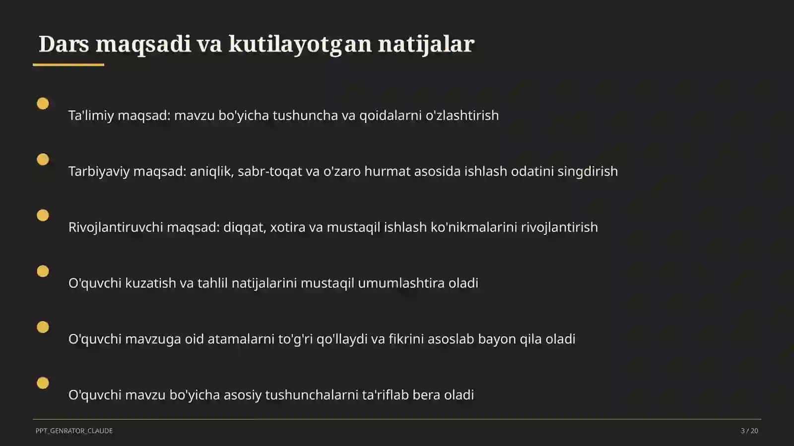 Dars rejasi 3