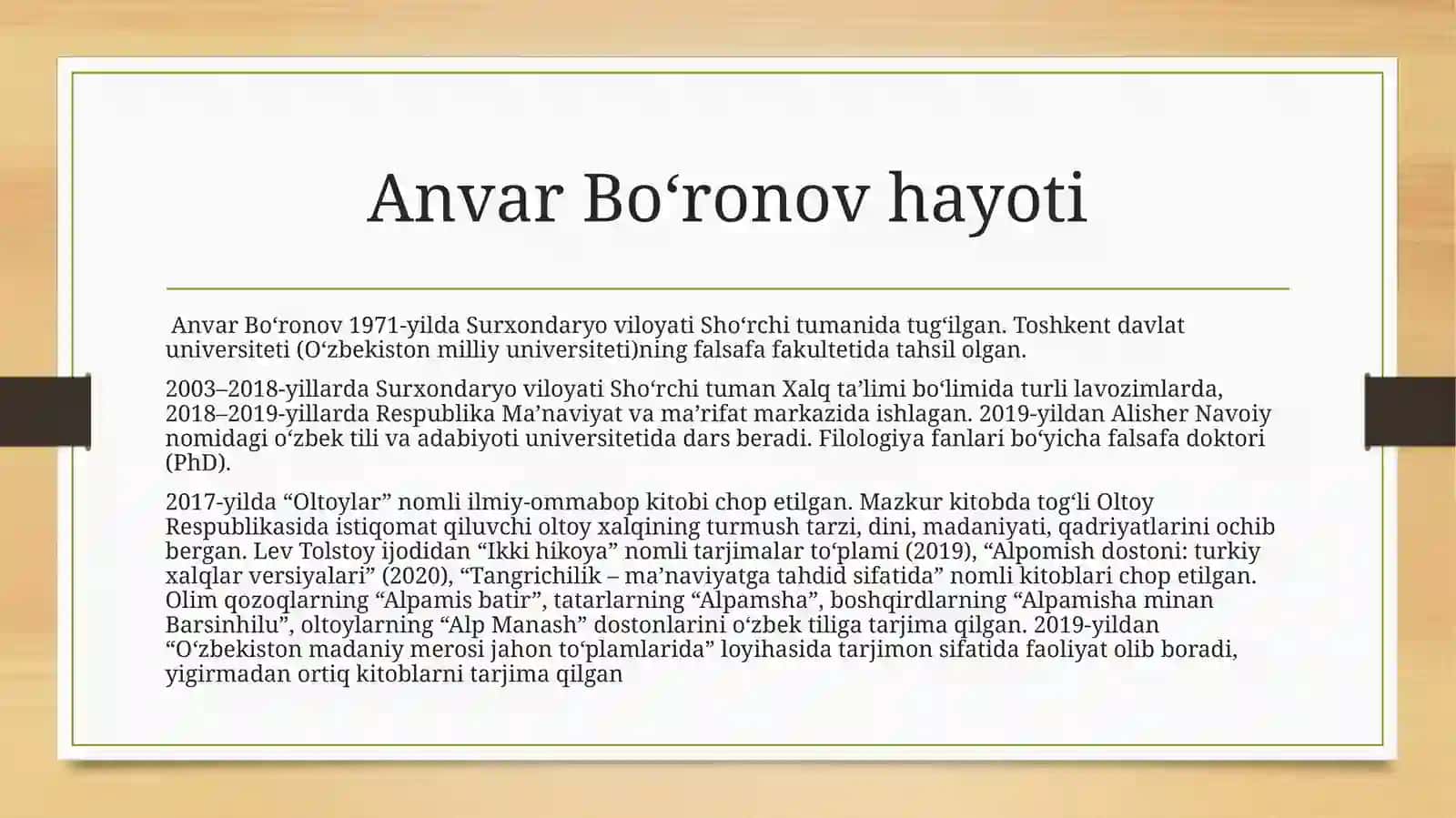 AnvarBo‘ronov,,Oltoylar’’asari 3