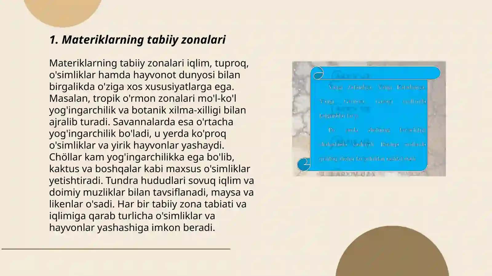 Materiklar. Tabiat zonalarining bir-biridan farqi 3