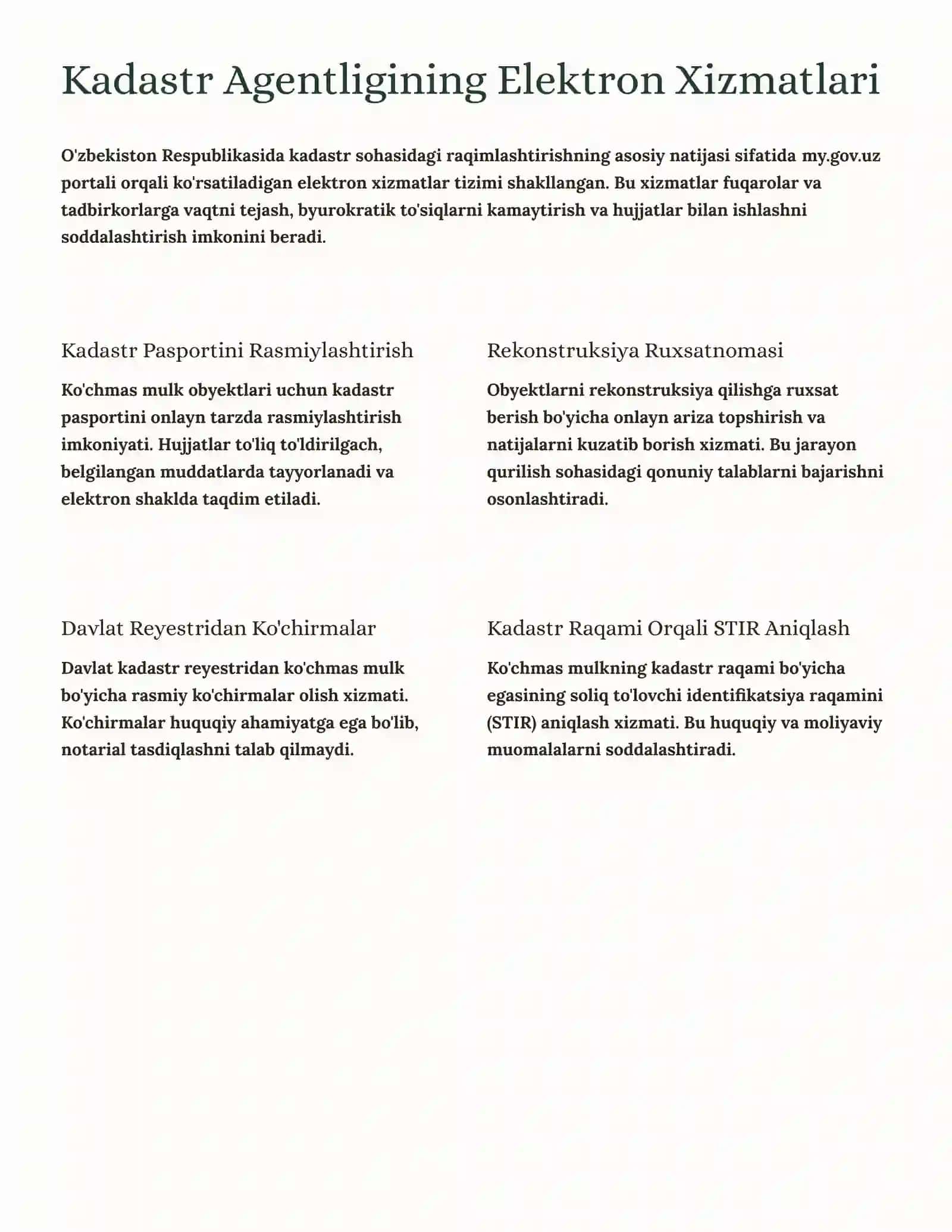 Kadastr tizimidagi o'rni 3