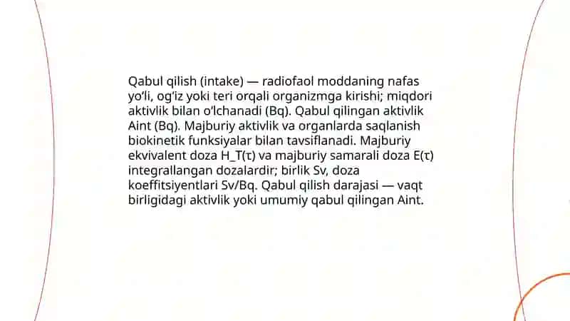 Radiofaol moddalarning qabul qilish darajasining meʼyorlari 3
