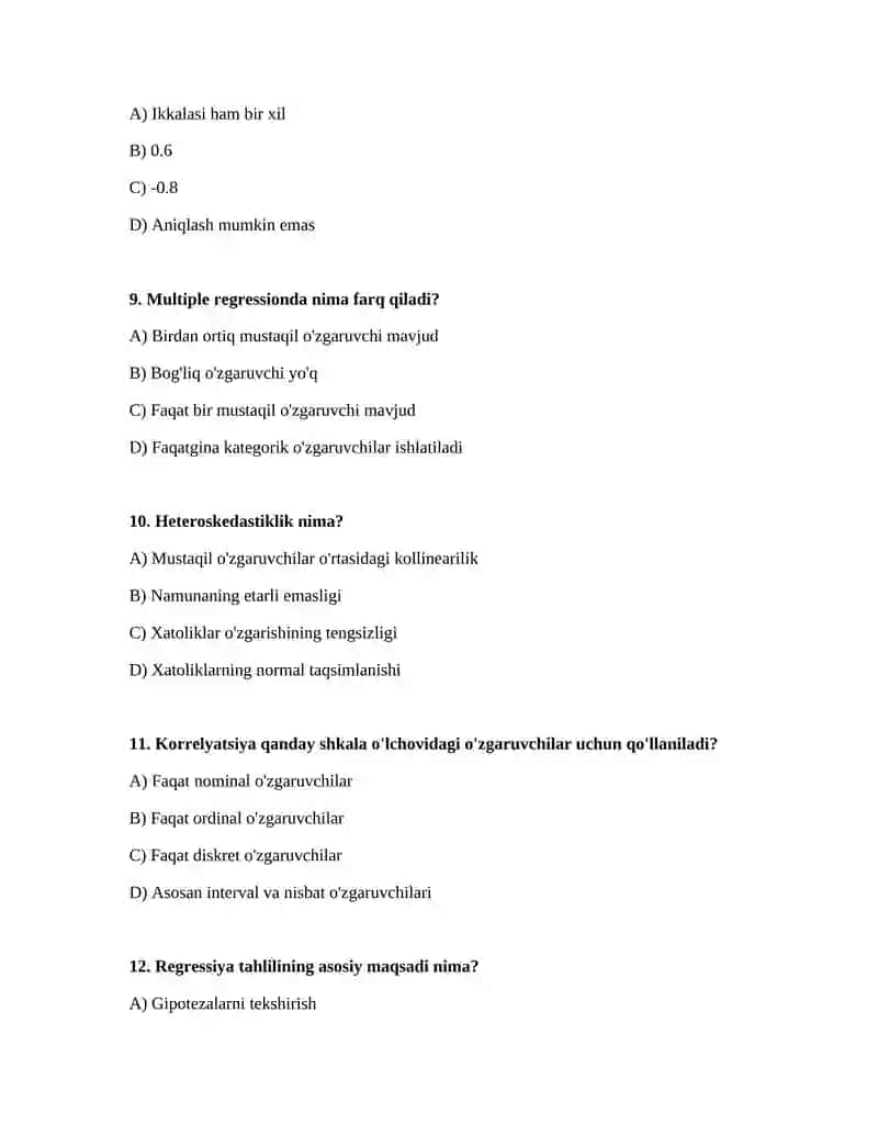 Korrelyatsion va regression tahlil o’zaro bog’lanishlarini statistik o’rganish usullari 3
