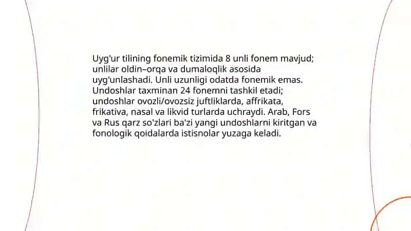 Uyg'ur tilining fonetik, leksik va grammatik xususiyatlari 3