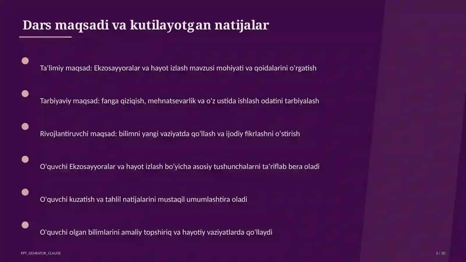 Ekzosayyoralar va hayot izlash (11-sinf) 3