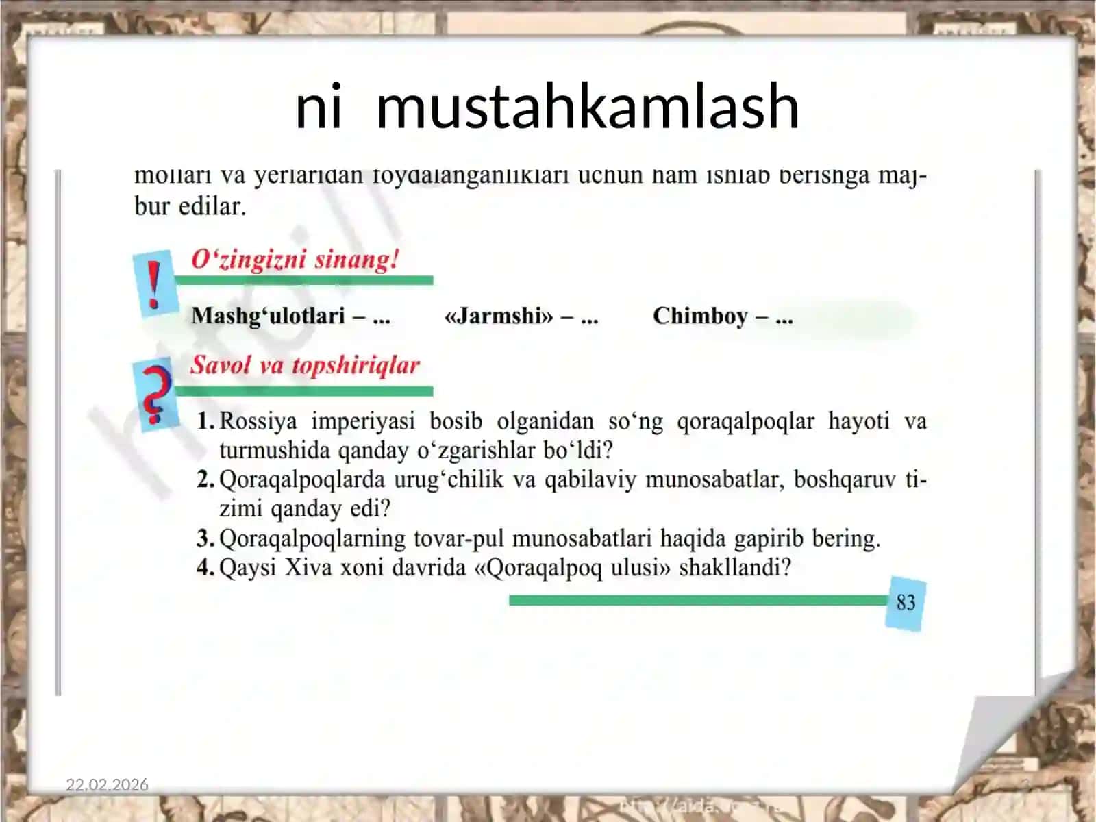 XIX asrning ikkinchi yarmi – XX asr boshlarida Qoraqalpoqlar madaniyati 3