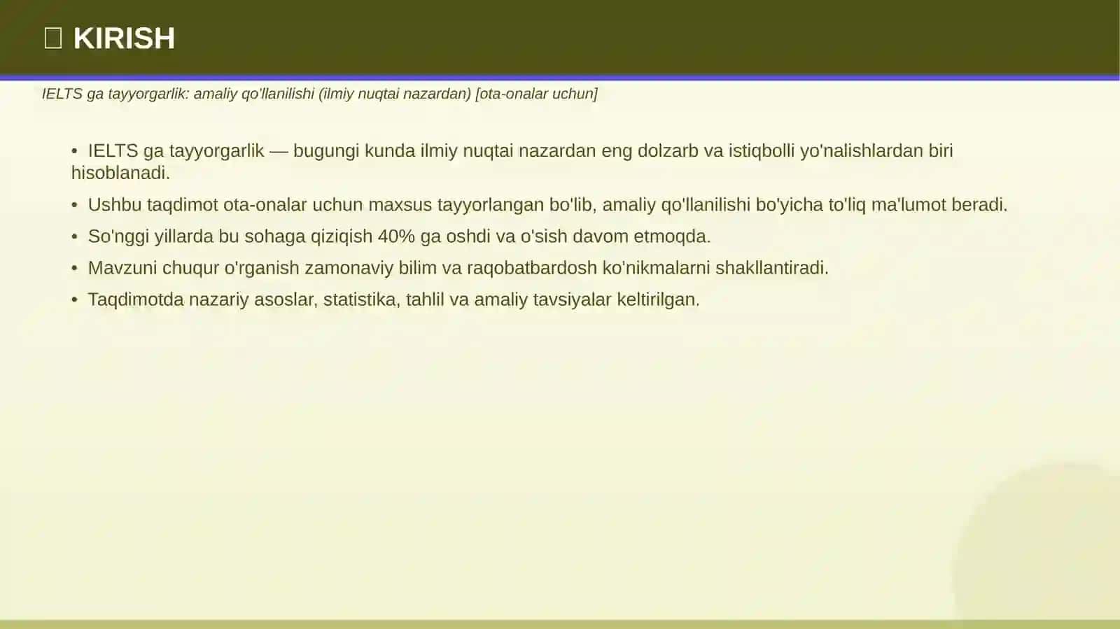 IELTS GA TAYYORGARLIK 3