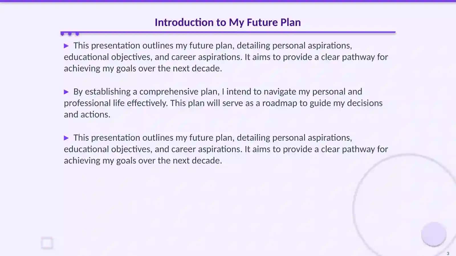 My fyture plan 3