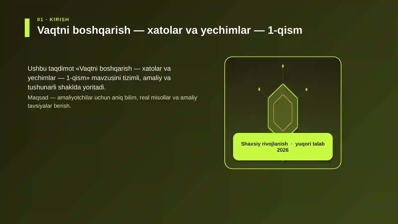 Vaqtni boshqarish — xatolar va yechimlar — 1-qism 3