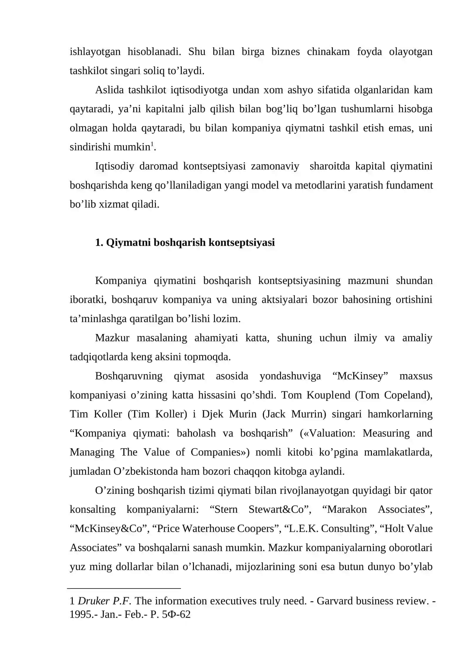 Iqtisodiy foyda kontseptsiyasiga asoslangan baholash va korxona qiymatini boshqarish usullari 3