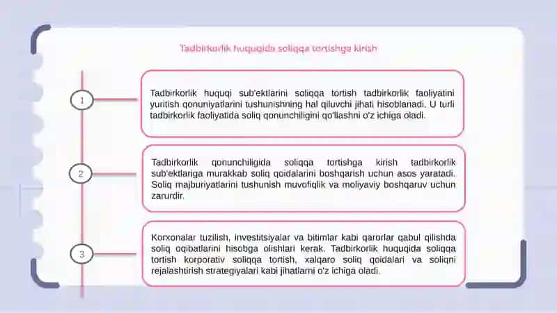 Biznes huquqi subyektlari soliqqa tortish 3