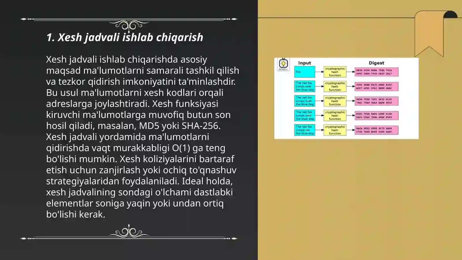 Xesh jadval va xesh funksiyalari 3