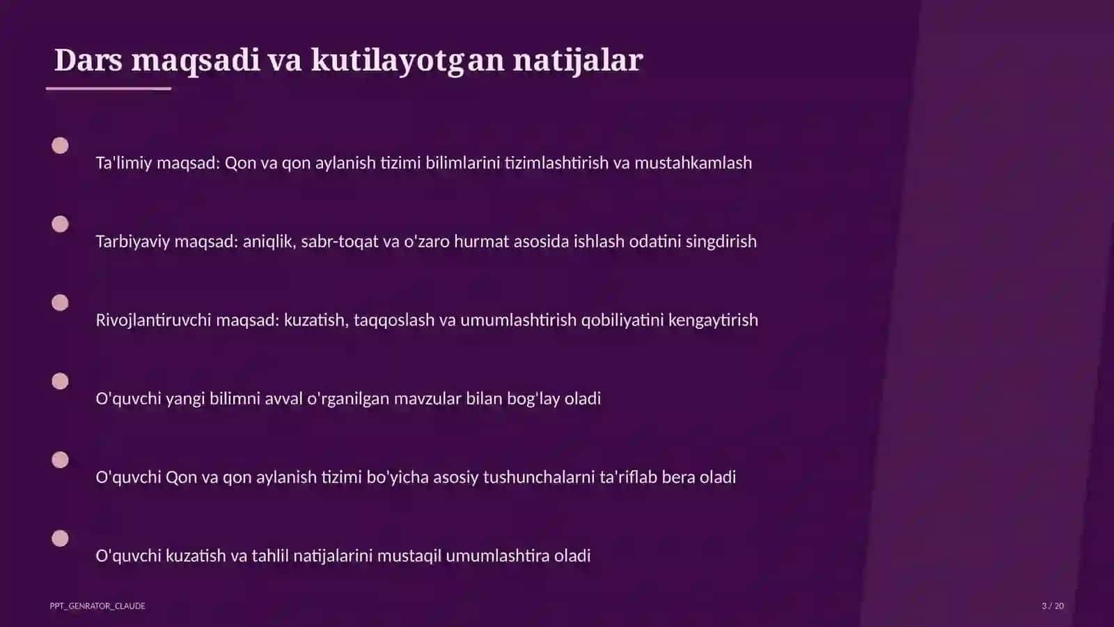 Qon va qon aylanish tizimi (8-sinf) 3