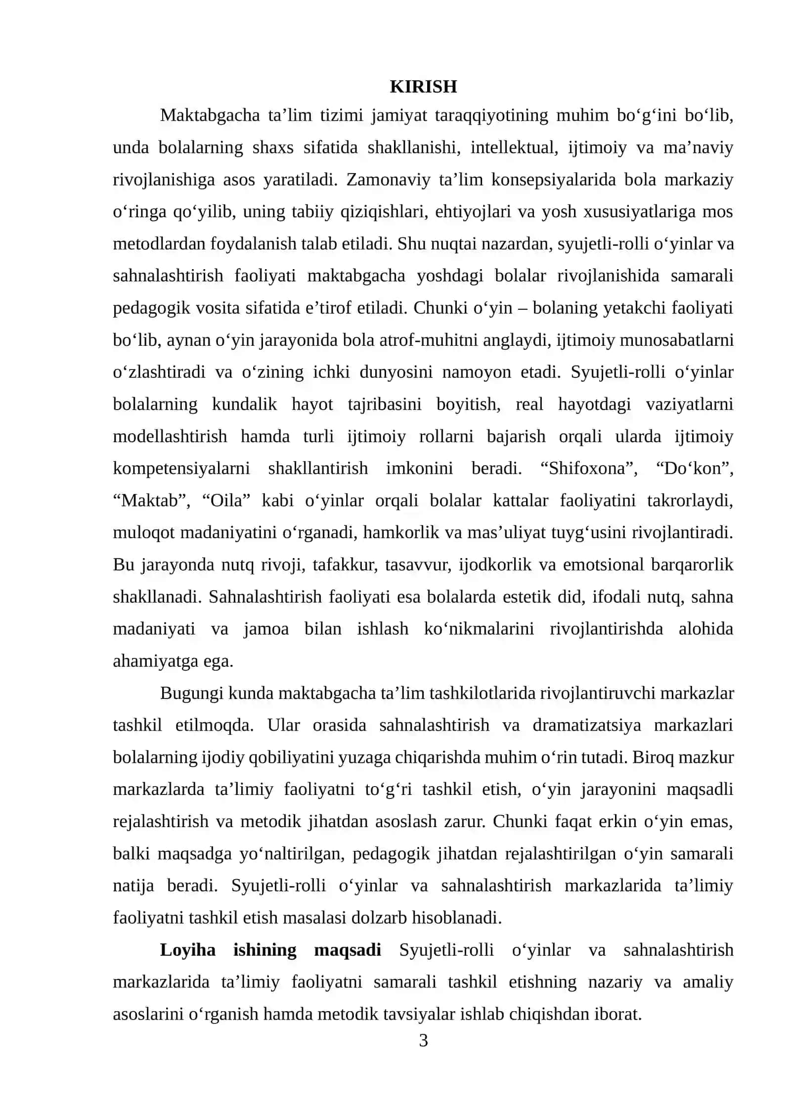 Syujetli-rolli o‘yinlar va sahnalashtirish markazlarida ta’limiy faoliyatni tashkil etish 3