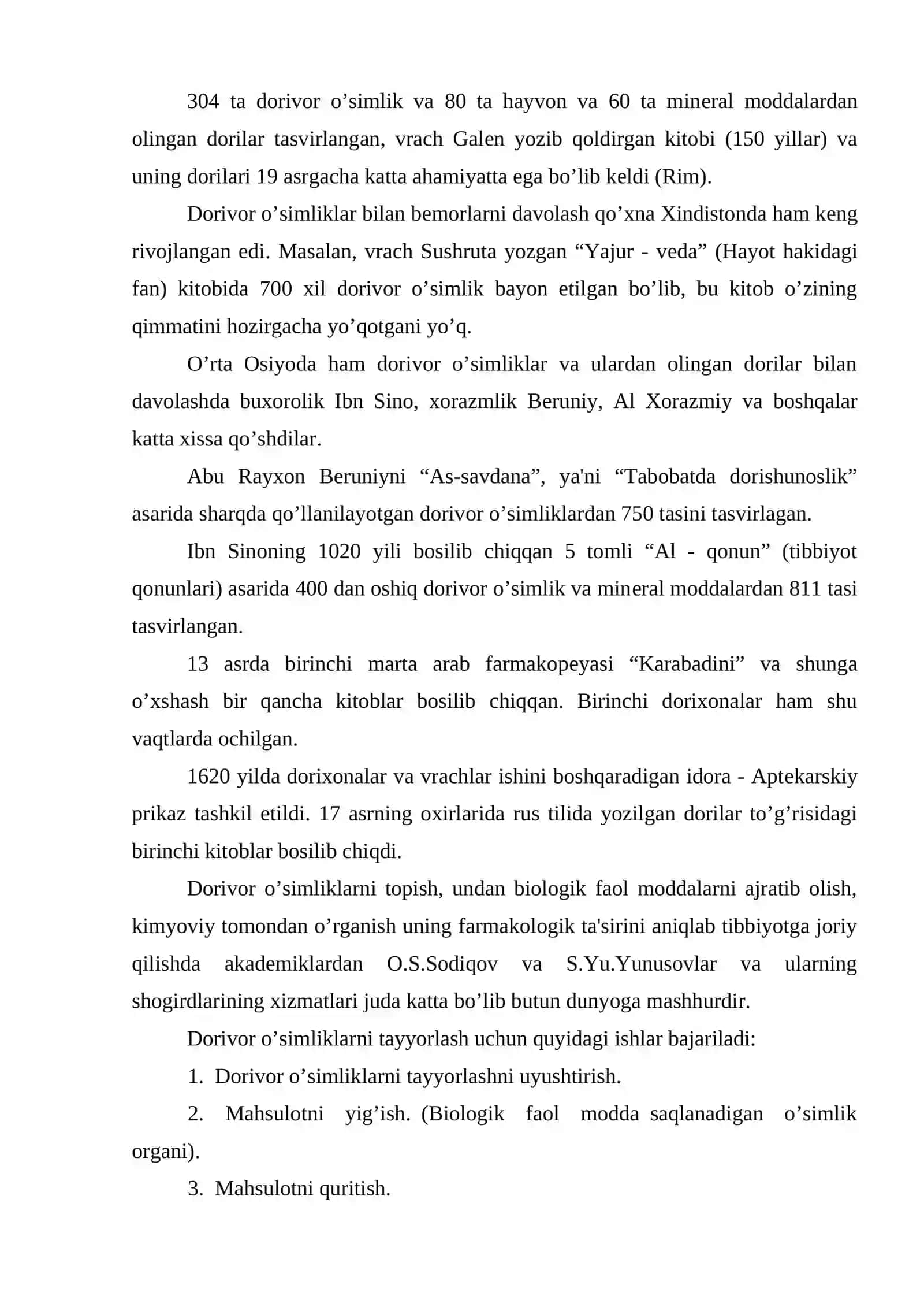 Farmakognoziya - o’quv tizimidagi alohida fan mavzusidagi ma'ruza 3