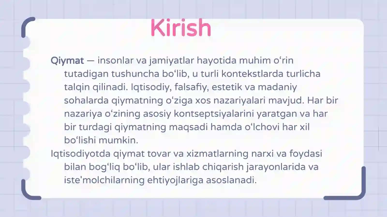 Qiymattog'risidagi turli hil nazariyalar 3