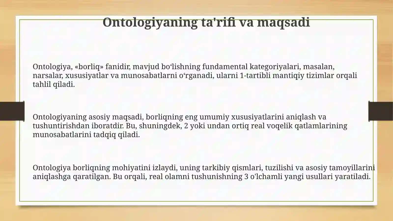 Borliq falsafasi (Ontologiya) 3