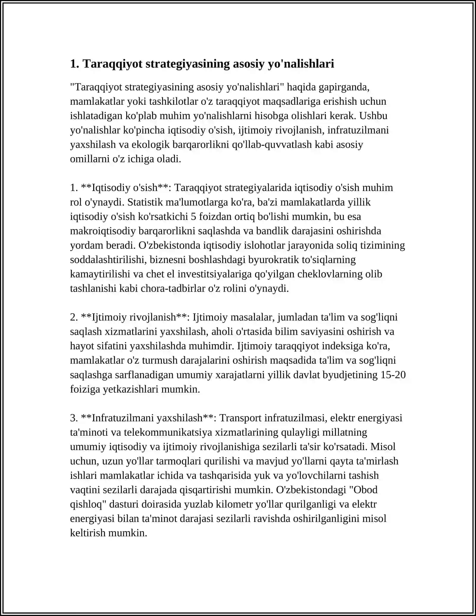 Taraqqiyot strategiyasining ishlab chiqilishi va hayotga joriy etilishi 3