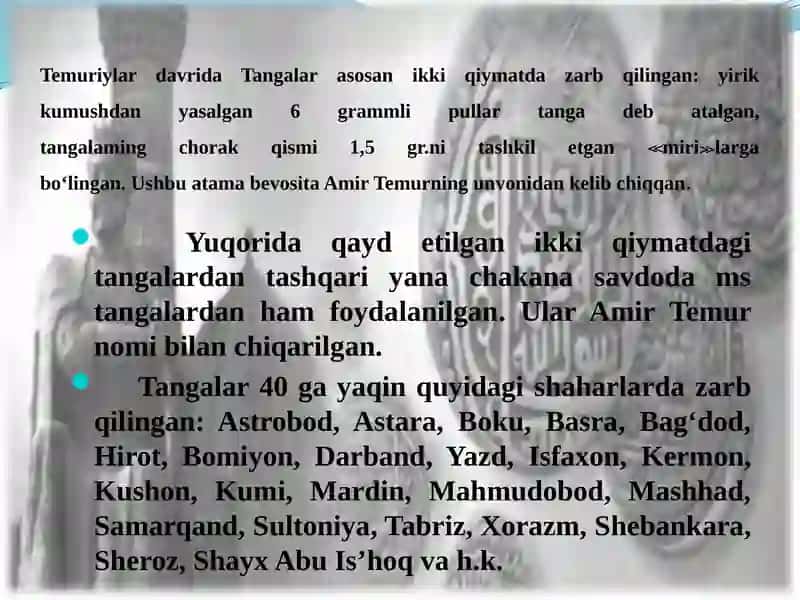 Temuriylar davri tangalari 3