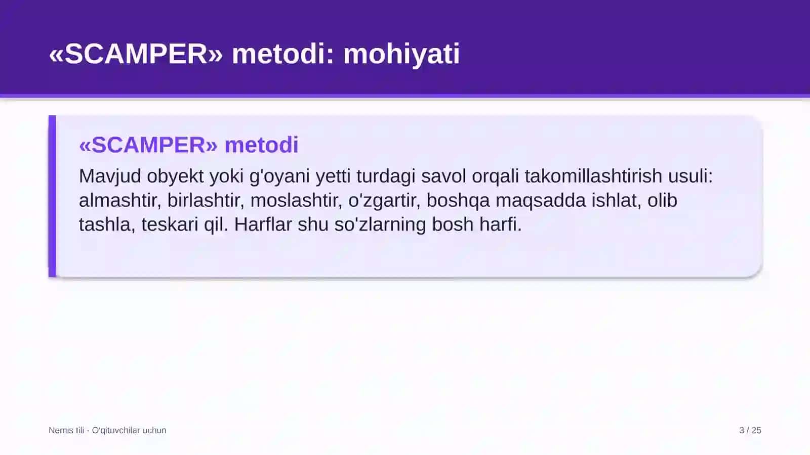 nemis tili darslarida scamper metodidan foydalanish 1880 3