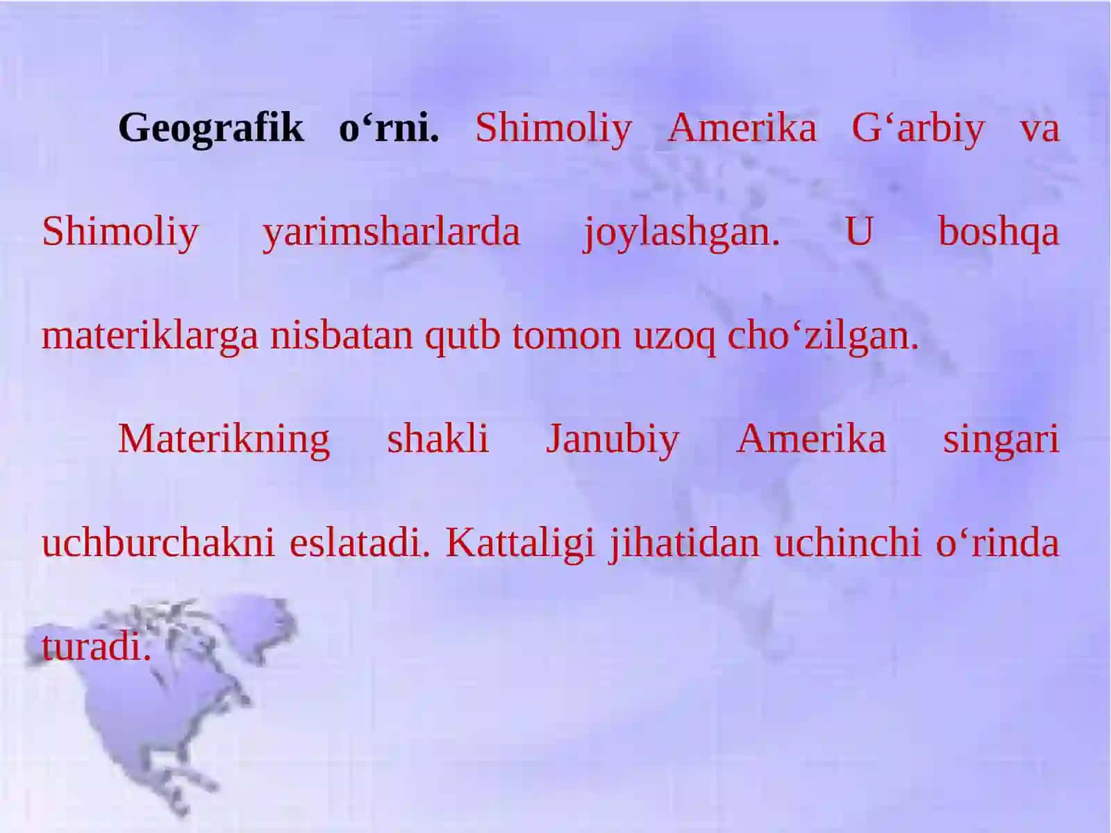 Shimoliy Amerika Geografik o‘rni, o‘rganilish tarixi, geologik tuzilishi, foydali qazilmalari. Relyefi 3