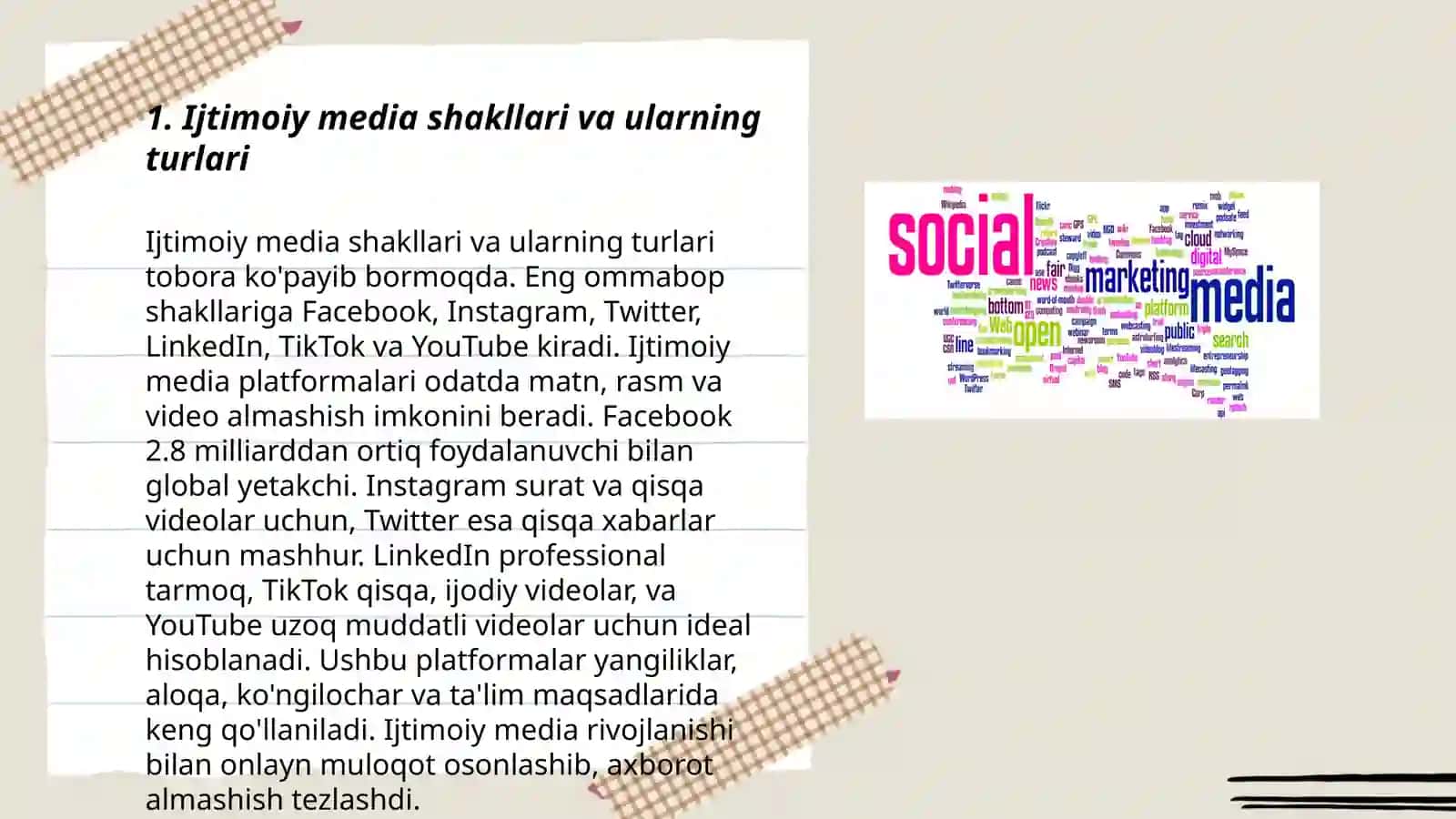 Ijtimoiy media shakllari va ularning turlari 3