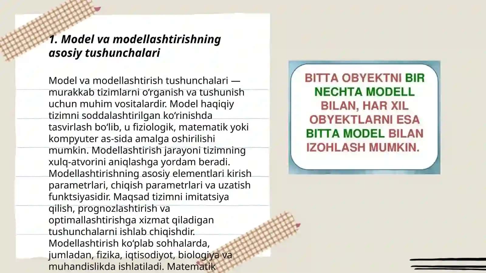 Model va modellashtirish 3
