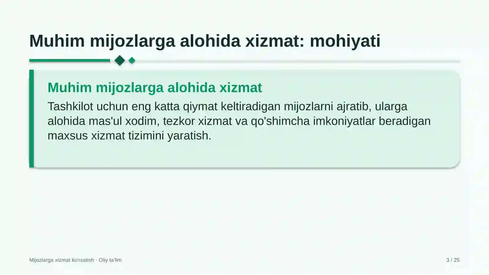 Kollektor-drenaj tizimlarida muhim mijozlarga alohida xizmat ko'rsatish 3