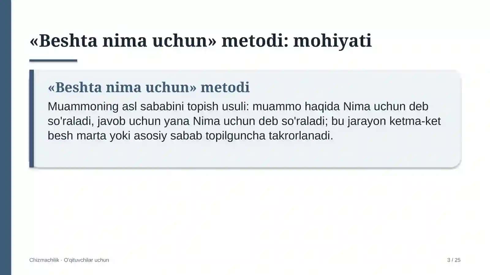chizmachilik darslarida beshta nima uchun metodidan foydalanish 1667 3