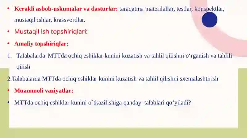 MTTda ochiq eshiklar kunini kuzatish va tahlil qilish 3