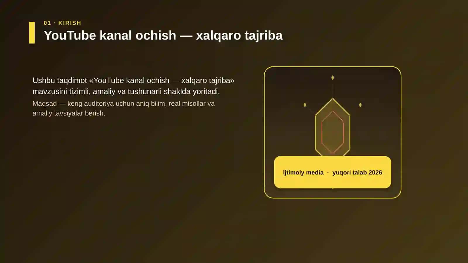 YouTube kanal ochish — xalqaro tajriba 3