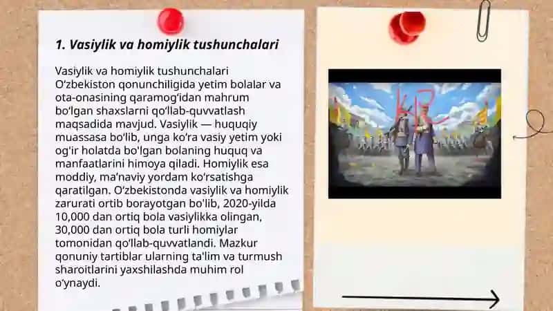 Vasiylik va homiylik sohasidagi munosabatlarni tartibga solish 3