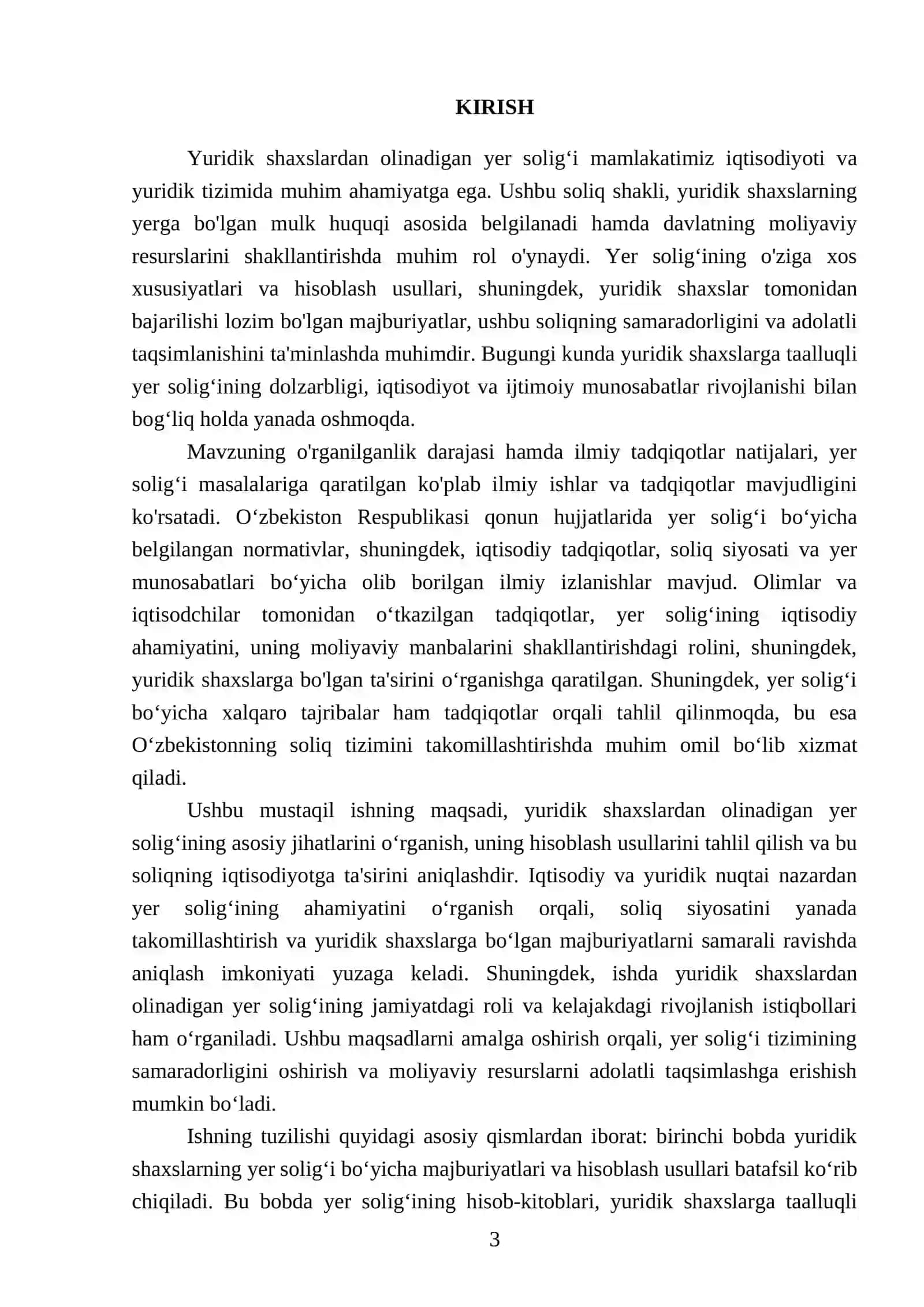 Yuridik shaxslardan olinadigan yer solig‘i 3