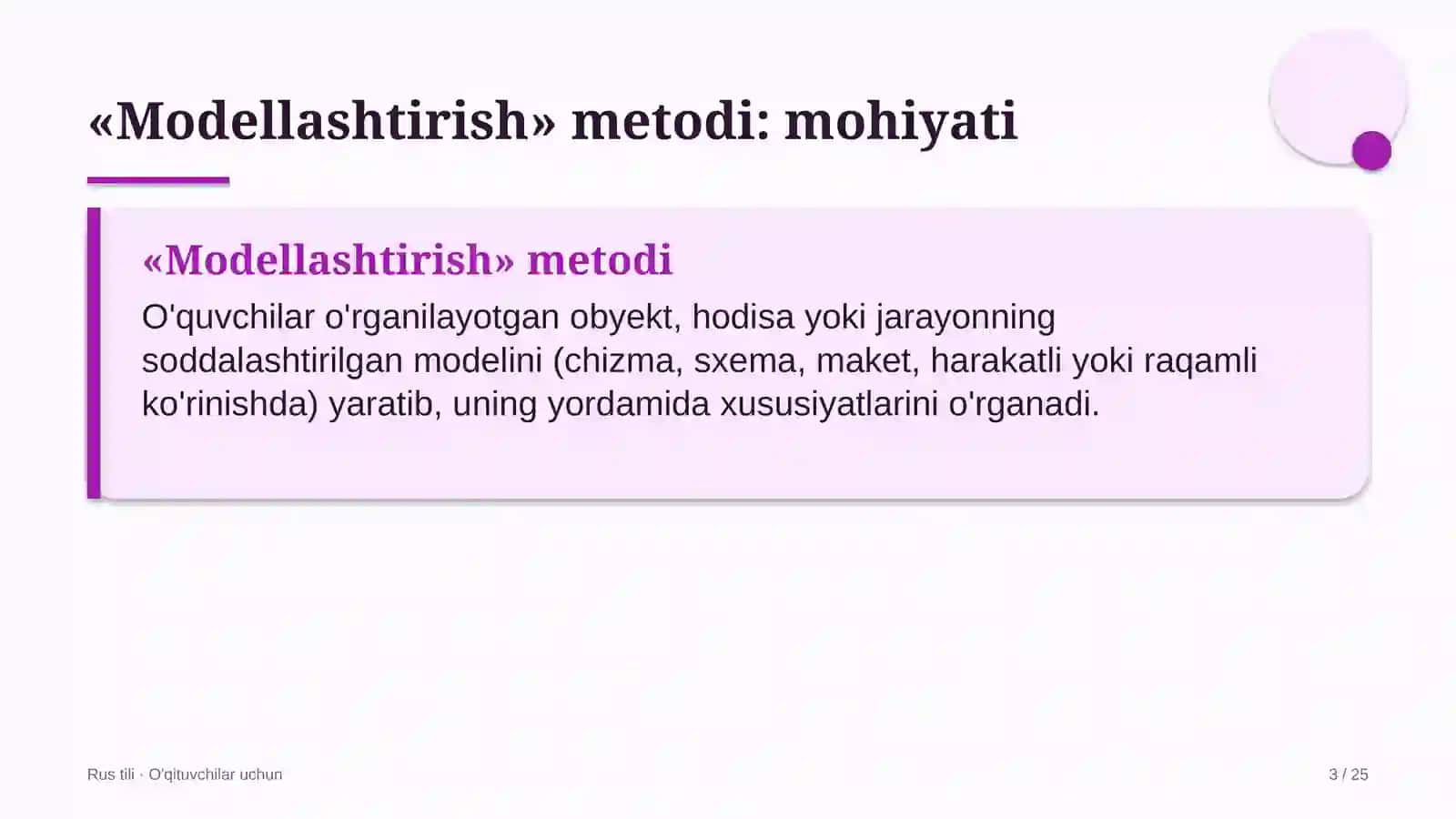 rus tili darslarida modellashtirish metodidan foydalanish 9220 3