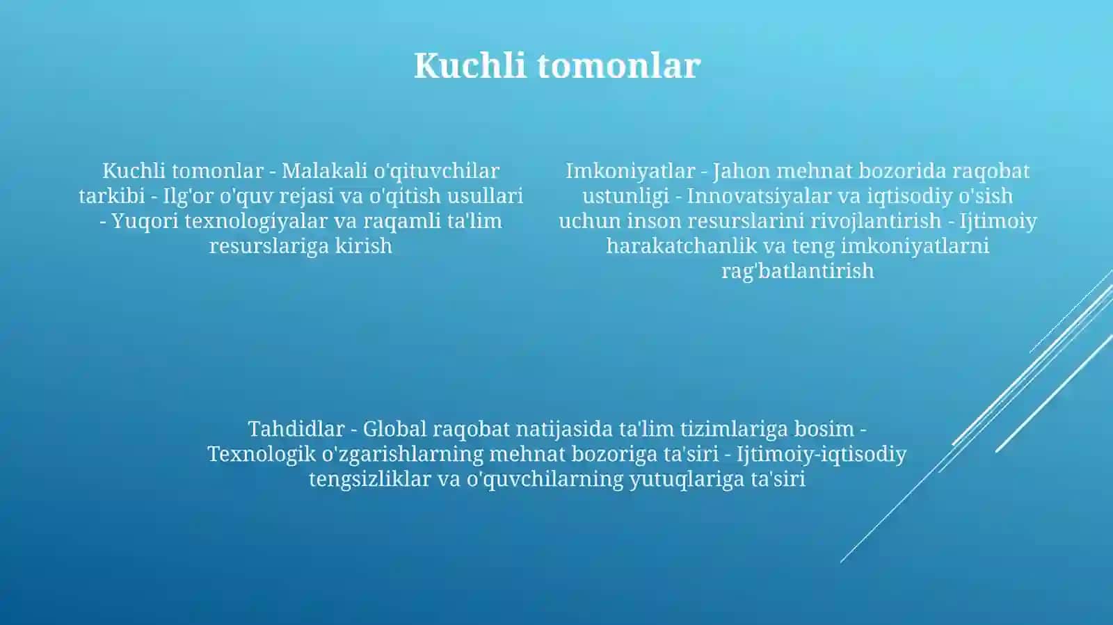 Iqtisodi Rivojlangan Davlatlar Talim Tizimini Swot Tahlil Qilish 3